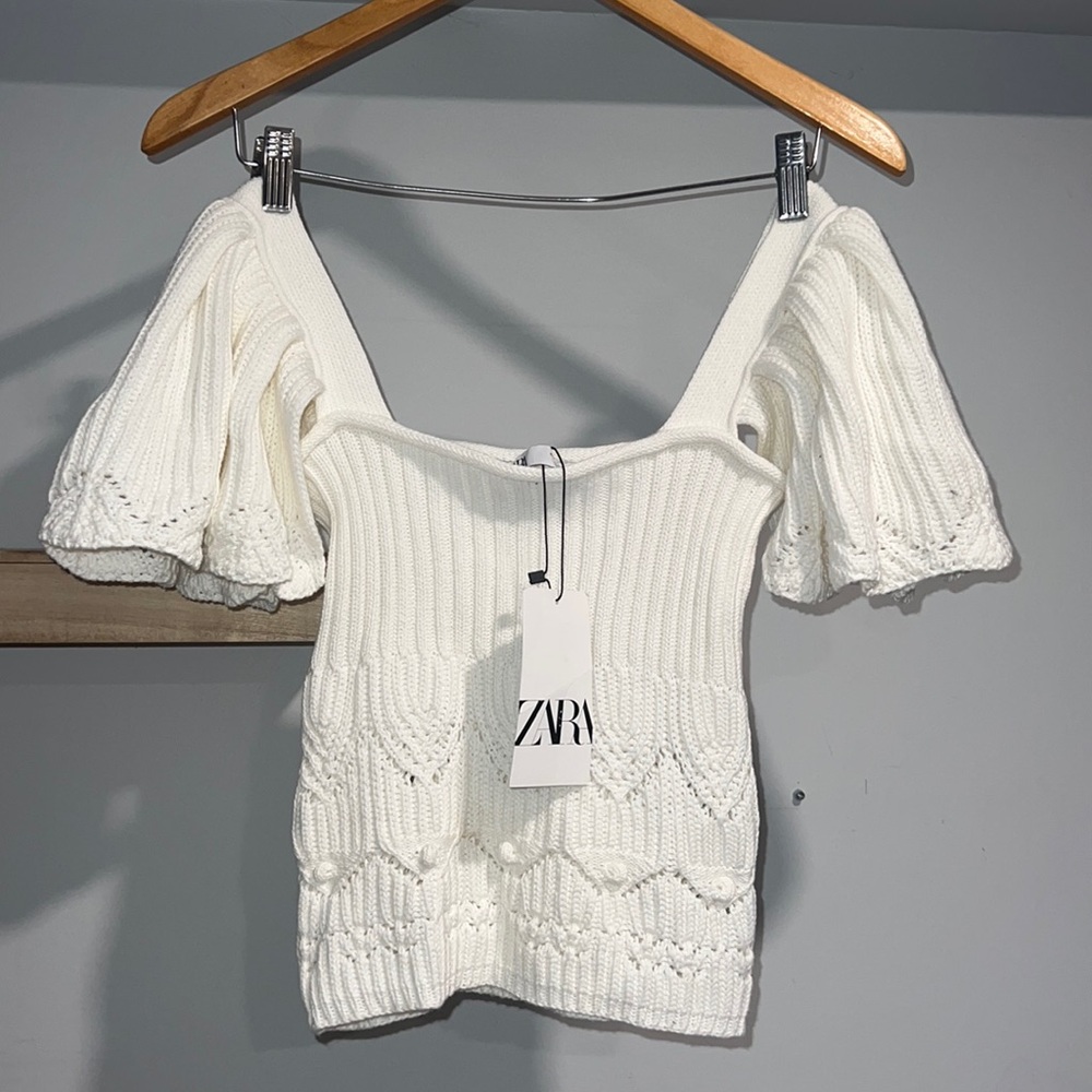 Zara sweater knit top NWT